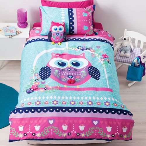 Reversible Pretty Owl Quilt Cover Set by Cubby House Kids