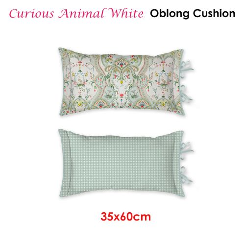 Curious Animal White Oblong Cushion 35x60 cm by PIP Studio