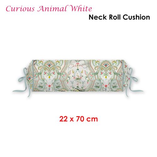 Curious Animal White Neck Roll Cushion 22x70 cm by PIP Studio