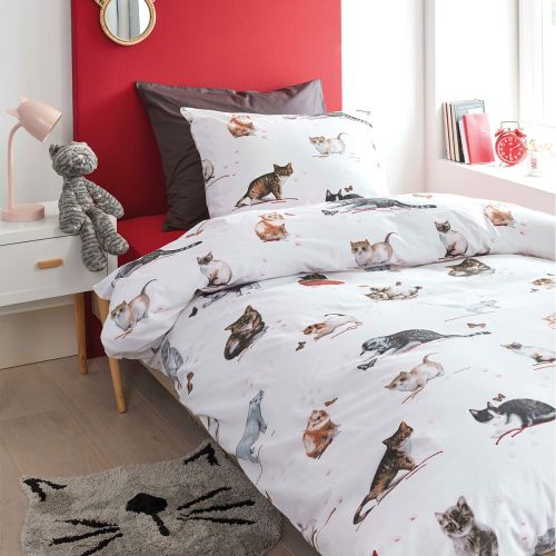 Cute Cats Cotton Quilt Cover Set Single by Bedding House