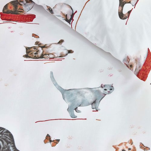 Cute Cats Cotton Quilt Cover Set Single by Bedding House