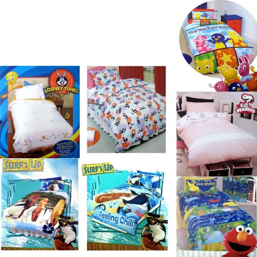 Cute Kids Boys Girls Licensed Quilt Cover Set Single