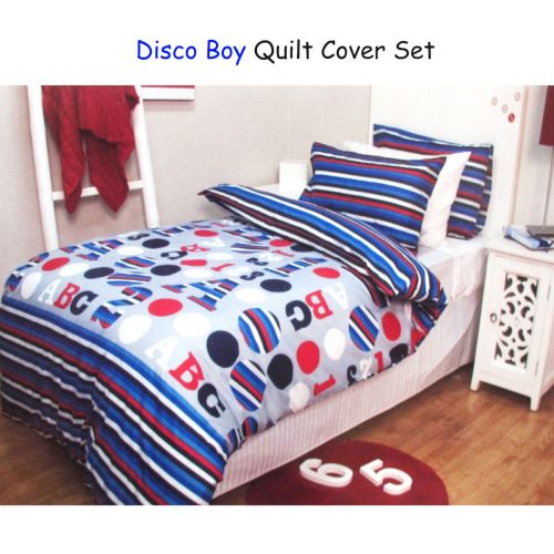 Disco Boy Quilt Cover Set Single by Jelly Bean Kids