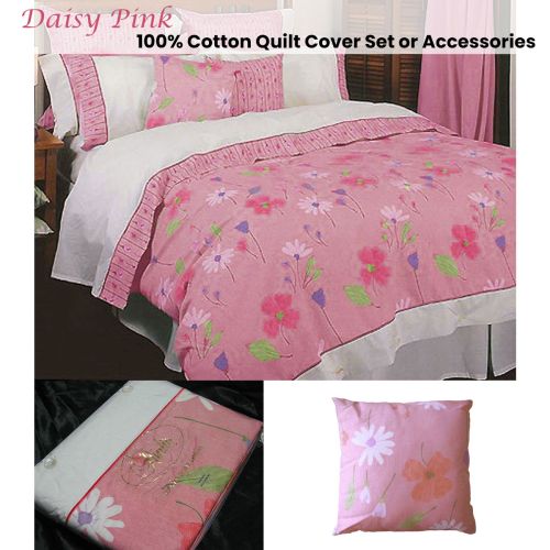 Daisy Pink Cotton Rich Quilt Cover Set