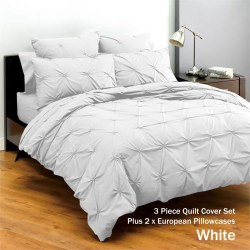 Altamont White Quilt Cover Set with Eurocases by Deco