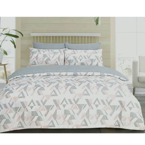 Funky Geo Blush Polyester Cotton Quilt Cover Set