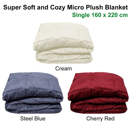 Down Alternative Super Soft Micro Plush Blanket Single 160 x 220 cm
