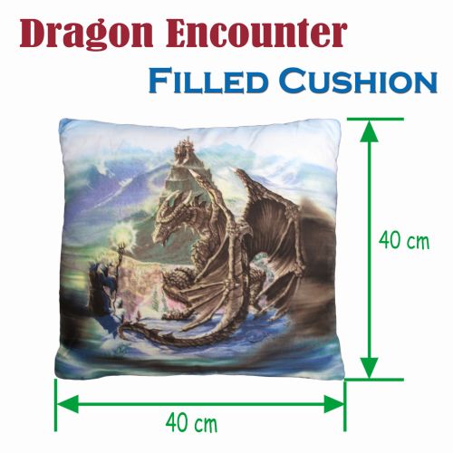 Dragon Encounter Filled Square Cushion by Disney