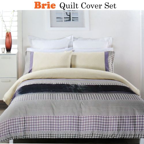 Brie Lilac Grey Quilt Cover Set