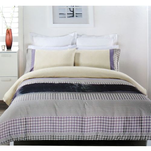 Brie Lilac Grey Quilt Cover Set