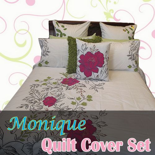 Monique Embroidery Quilt Cover Set