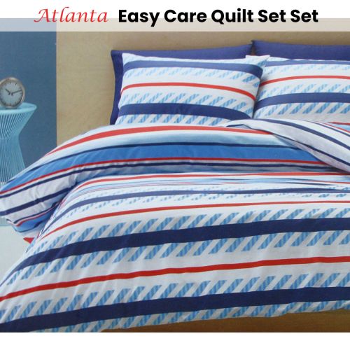 Atlanta Striped Easy Care Quilt Cover Set by Belmondo