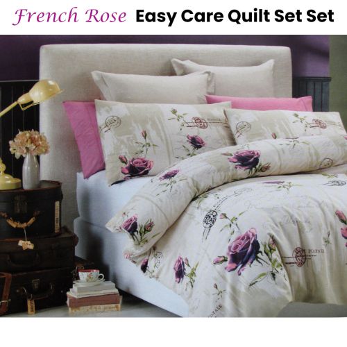 French Rose Easy Care Quilt Cover Set by Belmondo