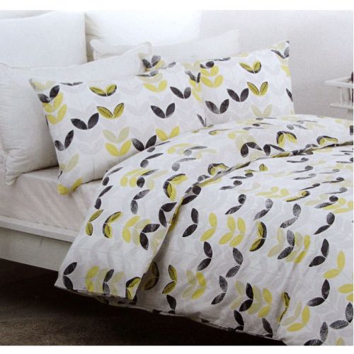Leaves Easy Care Quilt Cover Set Queen by Belmondo