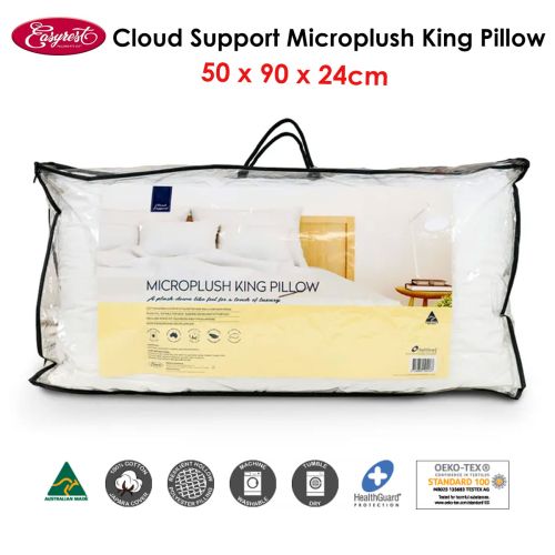 Cloud Support Microplush King Pillow 50 x 90 x 24 cm by Easyrest