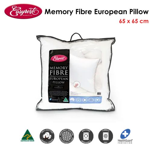 Memory Fibre European Pillow 65 x 65 cm by Easyrest