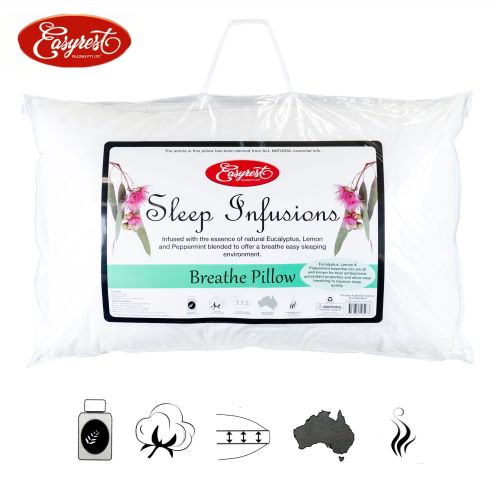 Sleep Infusions Eucalyptus Lemon and Pepermint Breathe Standard Pillow 45 x 70 cm by Easyrest