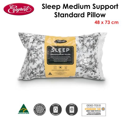 Sleep Medium Support Standard Pillow 48 x 73 cm by Easyrest