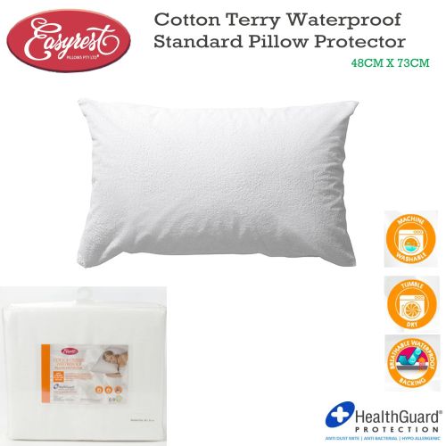 Cotton Terry Waterproof Standard Pillow Protector by Easyrest