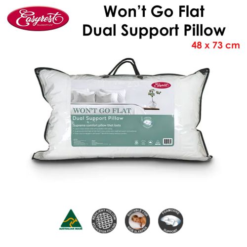 Won't Go Flat Dual Support Standard Pillow 48 x 73 cm by Easyrest
