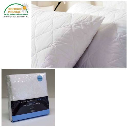 Twin Pack Quilted Standard Pillow Protectors by Essentially Home Living