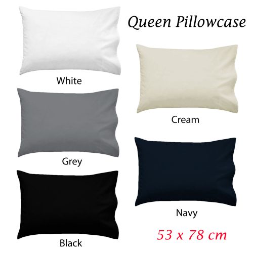 Polyester Cotton Queen Pillowcase 53 x 78 cm by Essentially Home Living