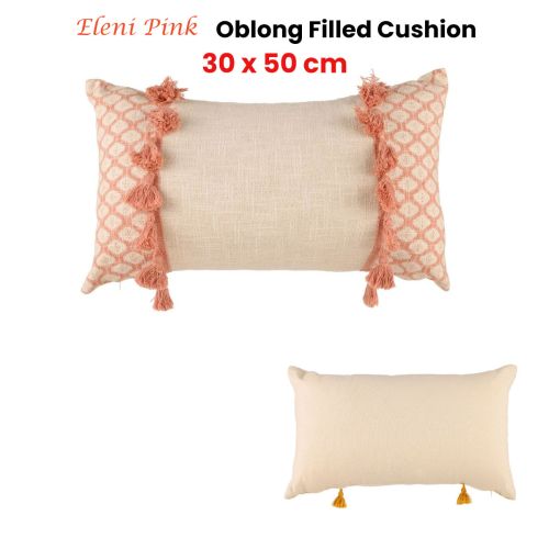 Eleni Pink Rectangular Filled Cushion 30cm x 50cm by Accessorize
