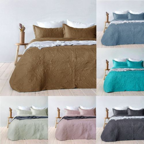 Paisley Embossed Queen / King Sized Coverlet Set Choose Your Color by Bambury