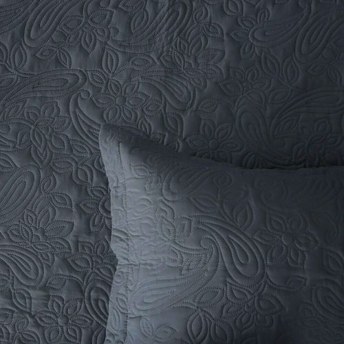 Paisley Embossed Queen / King Sized Coverlet Set Choose Your Color by Bambury