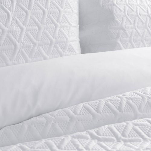 Leonardo White Embossed Geometric Quilt Cover Set by Ardor