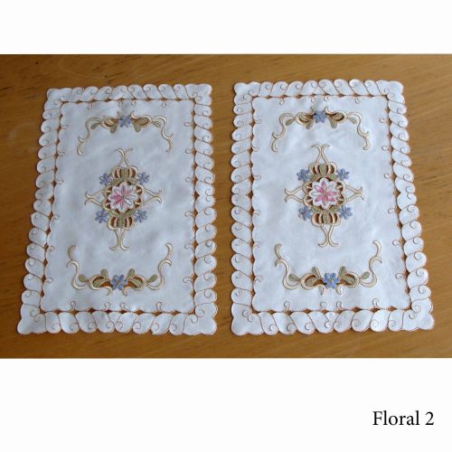 Set of 2 Embroidered Doilies