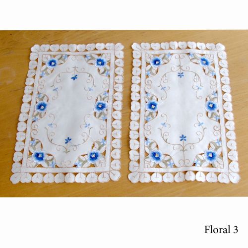 Set of 2 Embroidered Doilies