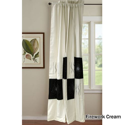 Pair of Embroidered Rod Pocket Curtains 150 x 213cm each