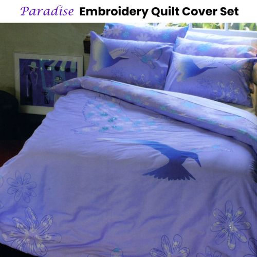 Paradise Embroidery Quilt Cover Set Queen