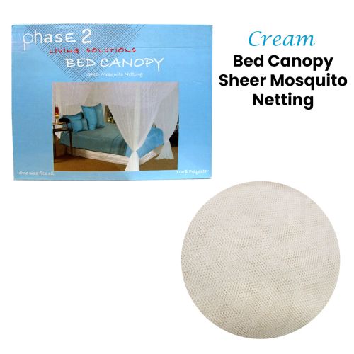 Cream Bed Canopy Sheer Mosquito Netting by Phase 2
