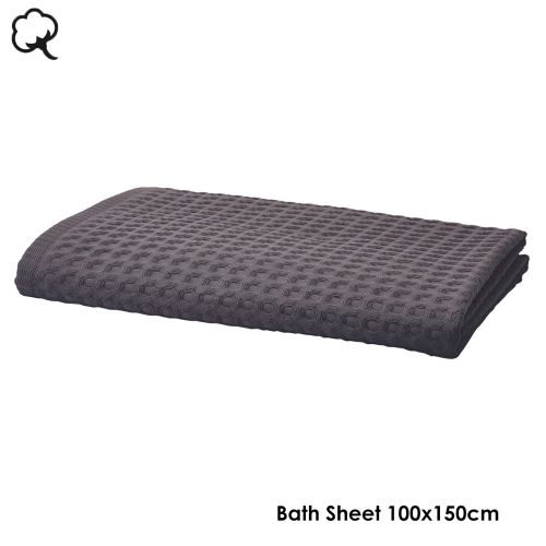 Erin Cotton Bath Towel or Hand Towel or Bath Sheet Dark Grey by Aquanova