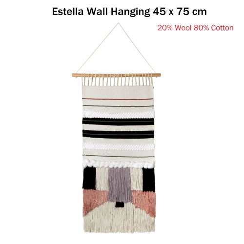 Estella Wall Hanging Natural Black Grey 45 x 75 cm by J.elliot