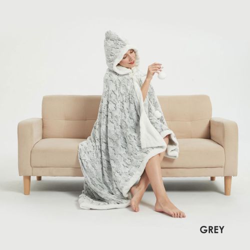 Fur hooded new arrivals robe