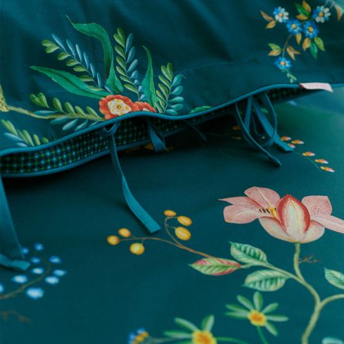 Fleur Grandeur Dark Blue Cotton Quilt Cover Set by PIP Studio