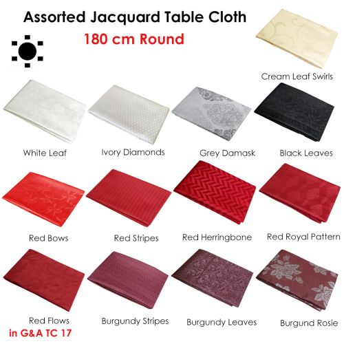 Assorted Jacquard Table Cloth 180cm Round