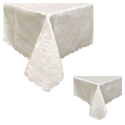 Reversible Textured Table Cloth Natural Leaf