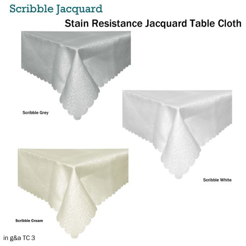 Stain Resistant Jacquard Table Cloth Scribble