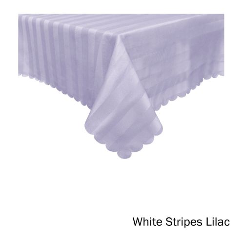 Stain Resistant Jacquard Table Cloth Wide Stripes