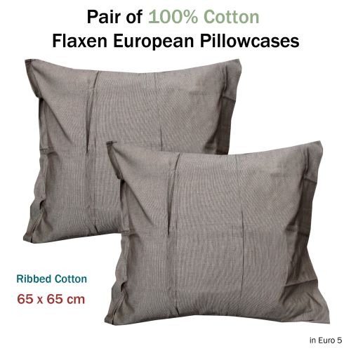 Pair of Pure Cotton Flaxen European Pillowcases