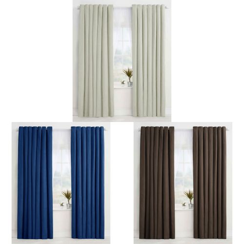 Pair of Blackout Easy Care Polyester Eyelet Curtains 135 x 220 cm