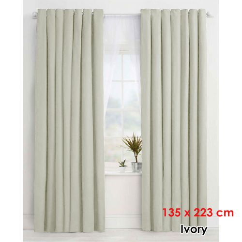 Pair of Blackout Easy Care Polyester Eyelet Curtains 135 x 220 cm