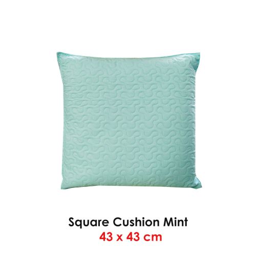 Celeste Mint Square Cushion by Georges Fine Linens