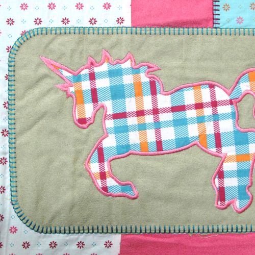 Georgia Applique Embroidered Quilt Cover Set Single by Happy Kids