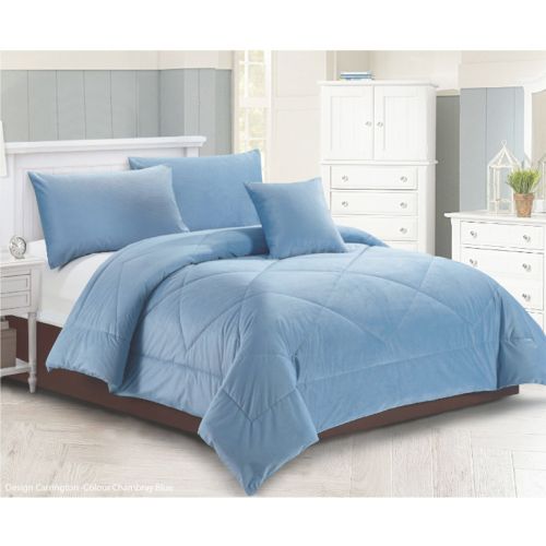 Carrington Chambray Blue Quilt/Bedding Set by Georges Fine Linens