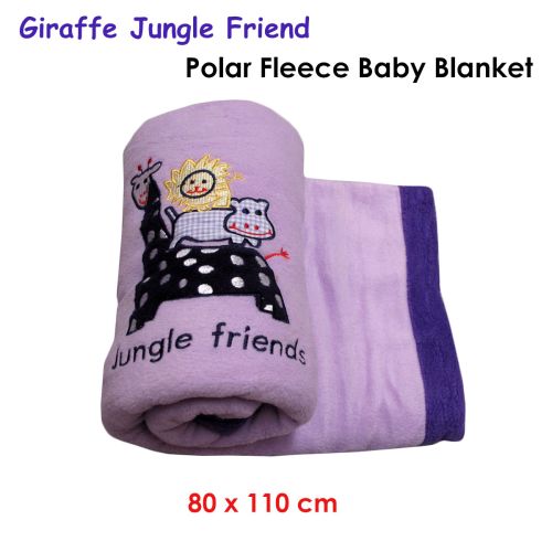 Giraffe Jungle Friend Polar Fleece Baby Blanket 80 x 110 cm